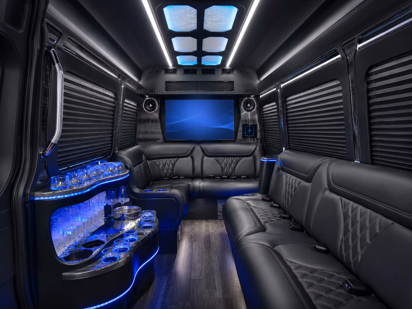 wedding guest sprinter van shuttles from hotel blocks to beaumont ceremony and reception venues